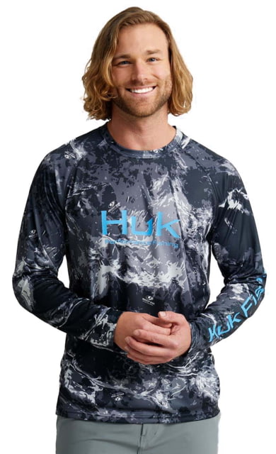 HUK Performance Fishing Mossy Oak Pursuit Performance Crew - Men's Moe Sw Midnight Extra Large