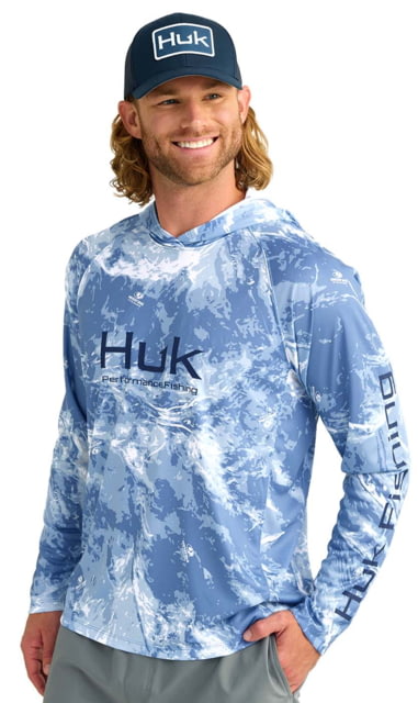 HUK Performance Fishing Mossy Oak Pursuit Performance Hoodie - Men's Moe Sw Spndrift Small