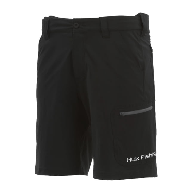 HUK Performance Fishing Next Level Shorts - Men's Black 2XL Inseam 10.5 in