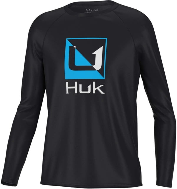 HUK Performance Fishing Reflection Pursuit Long-Sleeve Shirt - Kids Medium Black