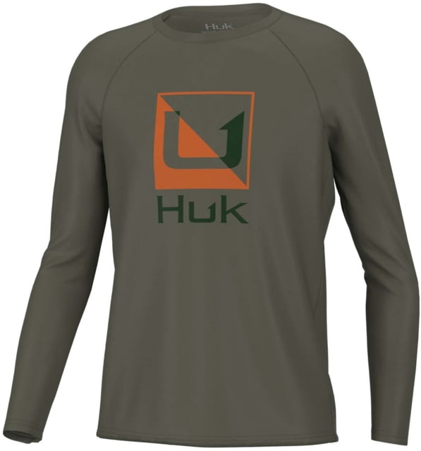 HUK Performance Fishing Reflection Pursuit Long-Sleeve Shirt - Kids Extra Large Moss