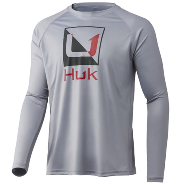 HUK Performance Fishing Reflection Pursuit Long-Sleeve Shirt - Men's Medium Overcast Grey