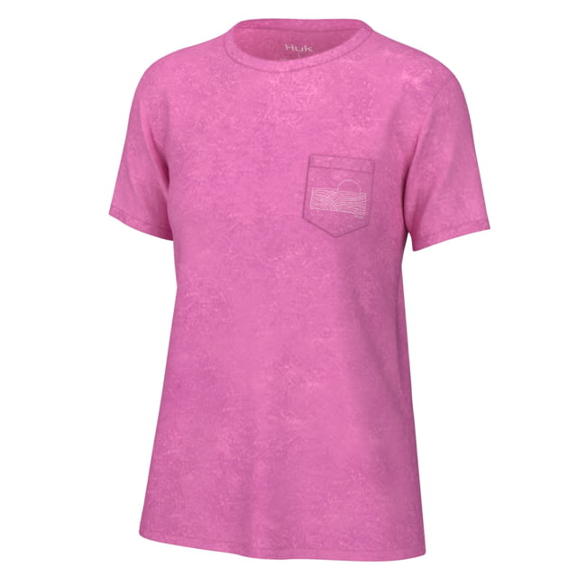 HUK Performance Fishing SS Mineral Wash Tee - Women's Neon Coral M