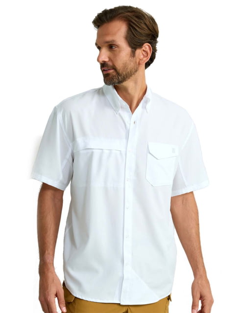 HUK Performance Fishing Tide Point Printed Short Sleeve Shirt - Men's White Extra Large