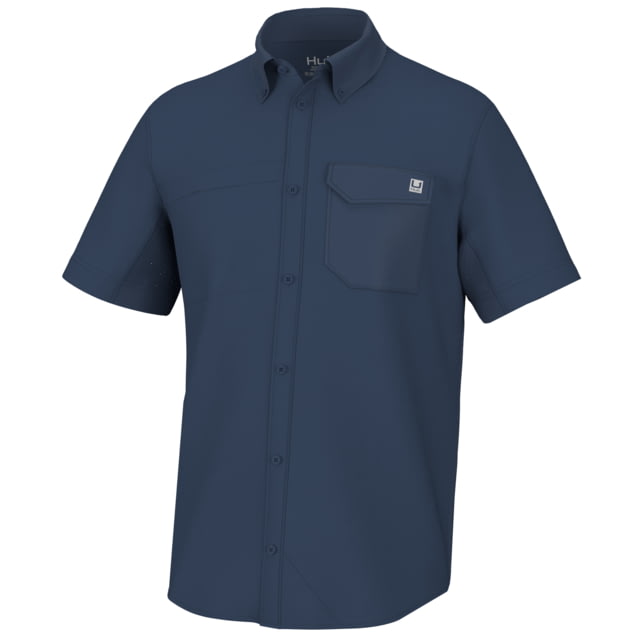 HUK Performance Fishing Tide Point Short Sleeve Shirt – Mens Sargasso Sea M