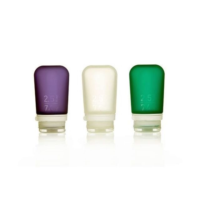 Humangear GoToob+ 3-Pack 2.5oz Clear/Purple/Turquoise