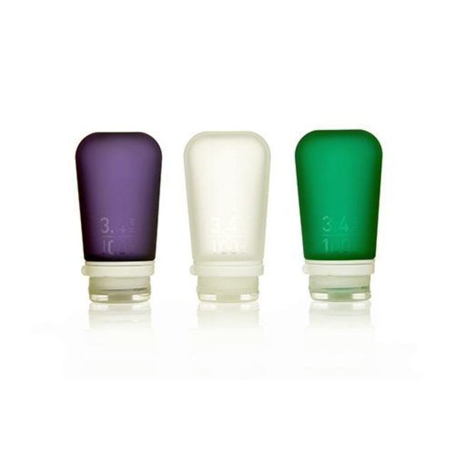Humangear GoToob+ 3-Pack 3.4oz Clear/Purple/Turquoise