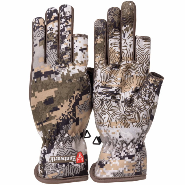 Huntworth Ames Light Weight Soft Shell Glove w/ 1/2 Fingers - Men's Disruption Medium