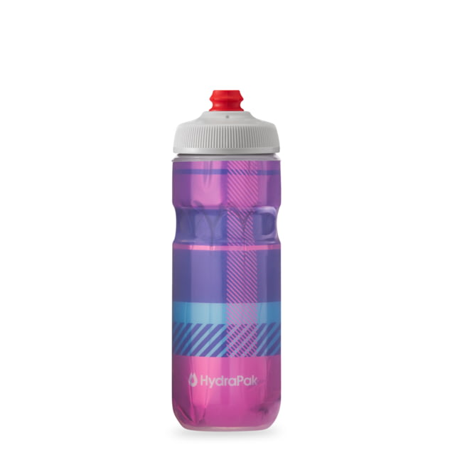 HydraPak Polar Surge Tartan 20oz Bottle Bubble Gum Pink/Navy 20oz/600ml