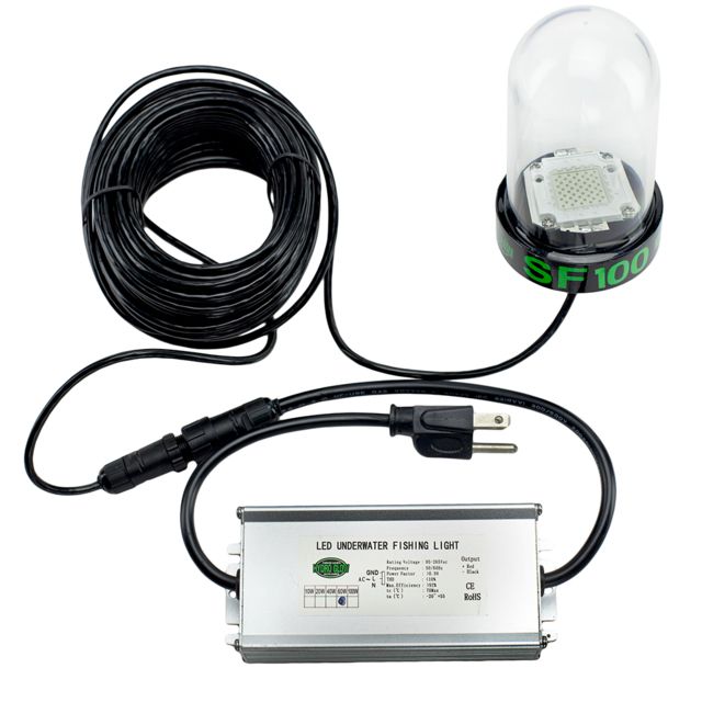 Hydro Glow  100W/120VVAC Underwater Dock Light - Green Anchored To Bottom