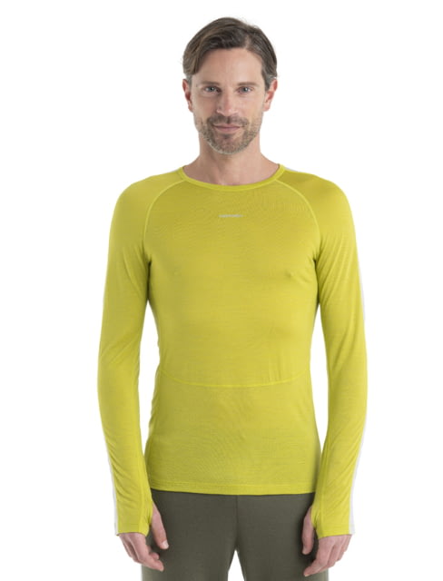Icebreaker 125 ZoneKnit Long Sleeve Crewe Thermal Top - Men's Bio Lime/Ether/Cb Small