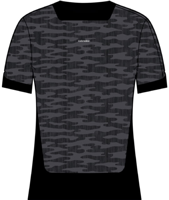 Icebreaker 125 ZoneKnit Short Sleeve IB Topo T-Shirt – Men’s Graphite/Black/Aop Extra Large