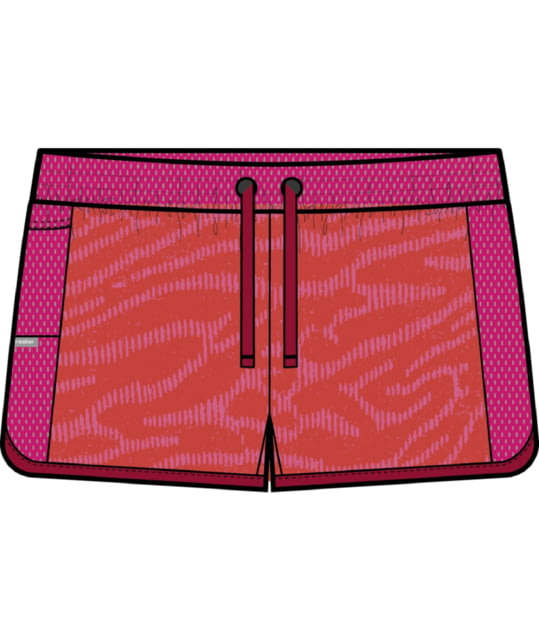 Icebreaker 125 ZoneKnit Topo Lines Shorts - Women's Electron Pink/Tempo/Aop Extra Large