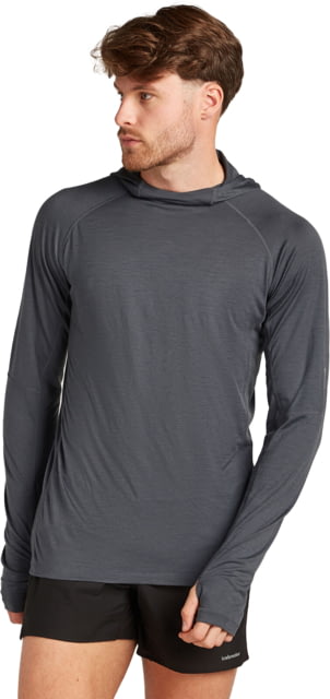 Icebreaker 150 MerinoFine Ace LS Hoodie - Men's Obsidian Medium