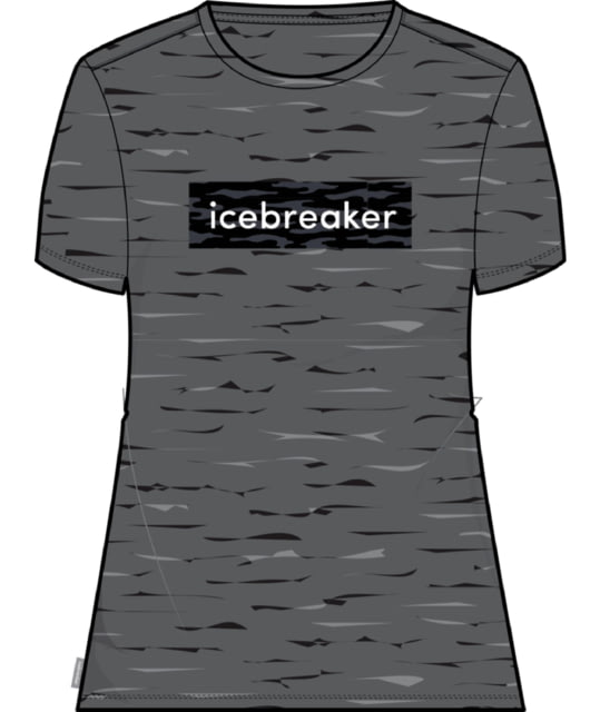 Icebreaker 150 Tech Lite II Short Sleeve Glacial Flow Logo T-Shirt - Women's Gritstone Heather Medium