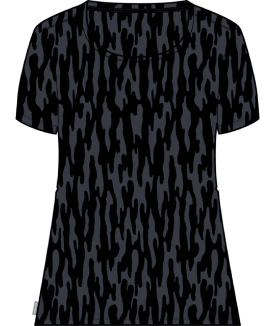 Icebreaker 150 Tech Lite II Short Sleeve Scoop Glacial Flow T-Shirt - Women's Graphite/Black/Aop Small