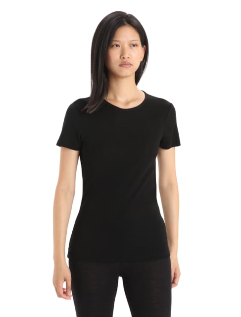 Icebreaker 175 Everyday Short Sleeve Crewe Thermal Top - Womens Black Extra Small