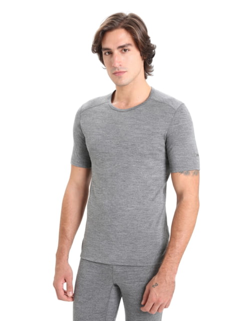 Icebreaker 200 Oasis Short Sleeve Crewe Thermal Top - Men's Gritstone Heather Extra Large
