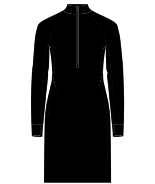 Icebreaker 260 Granary Long Sleeve Half Zip Dress - Women's Black Medium