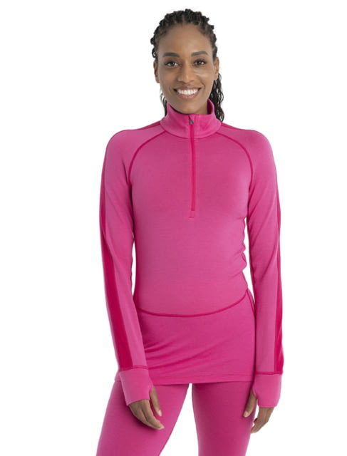 Icebreaker 260 ZoneKnit Long Sleeve Half Zip Thermal Top - Women's Tempo/Electron Pink/Cb Extra Large