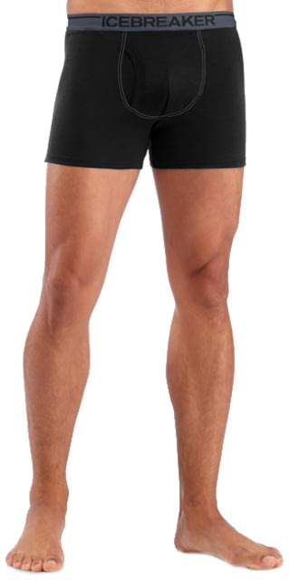 Icebreaker Anatomica Boxer Briefs with Fly - Men's-Black/Monsoon-X-Large