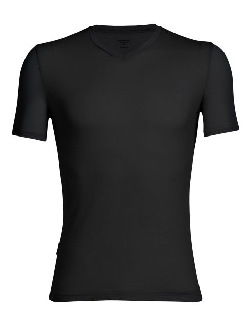 Icebreaker Anatomica Short Sleeve V Neck T-Shirt - Mens Black Large
