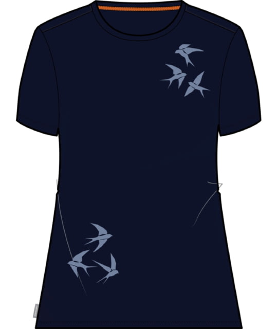 Icebreaker Central Classic Long Sleeve Swarming Shapes T-Shirt - Women's Midnight Navy Medium