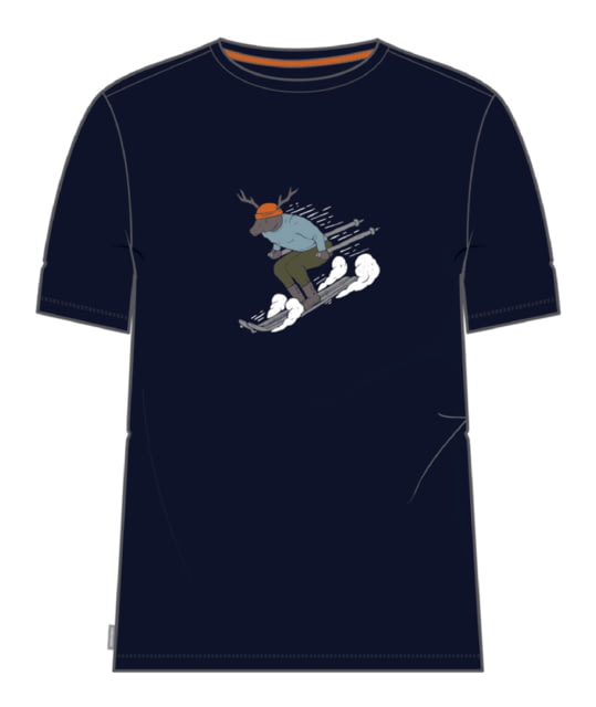 Icebreaker Central Classic Short Sleeve Ski Rider T-Shirt - Men's Midnight Navy Extra Large