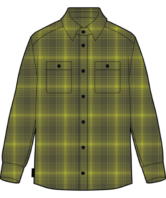 Icebreaker Dawnder Long Sleeve Flannel Shirt Plaid - Men's Loden/Bio Lime Small