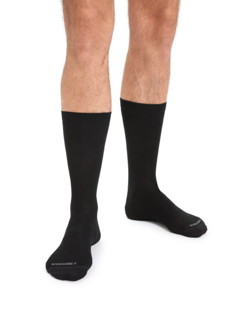 Icebreaker Lifestyle Fine Gauge Crew Socks - Men's Black Large/Extra Large