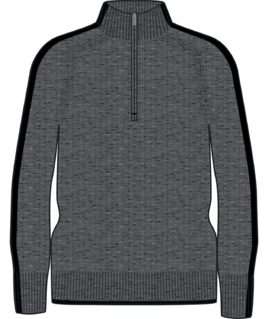 Icebreaker Lodge Long Sleeve Half Zip Sweater - Men's Gritstone Heather/Black Large