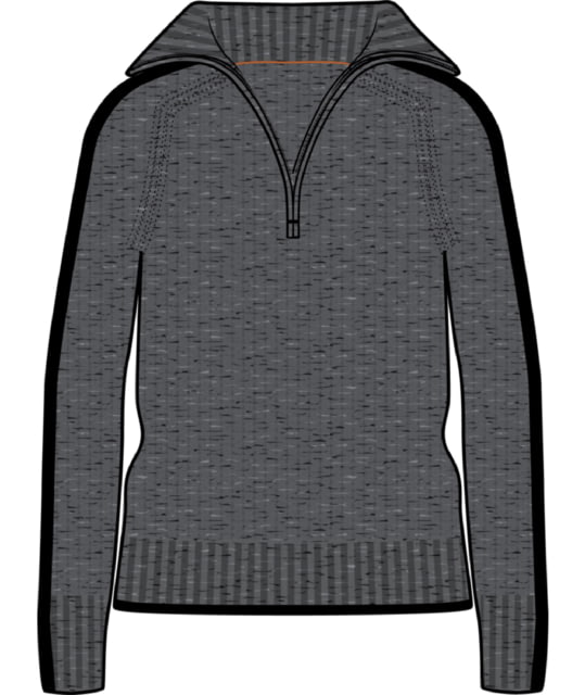 Icebreaker Lodge Long Sleeve Half Zip Sweater - Women's Gritstone Heather/Black Extra Large