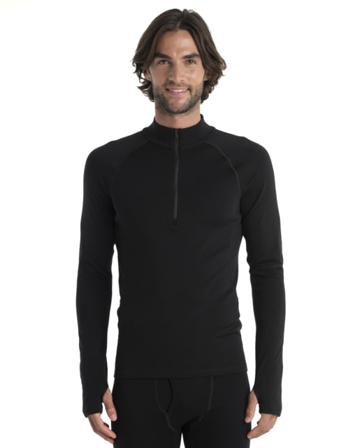 Icebreaker Men 300 MerinoFine Polar LS Half Zip Black M