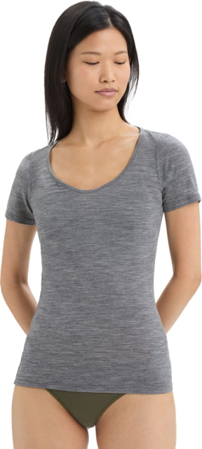 Icebreaker Merino 150 Siren SS Sweetheart - Women's Gritstone Heather Large