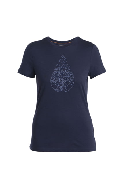 Icebreaker Merino 150 Tech Lite III SS Tee Hike Path - Women's Midnight Navy Extra Small