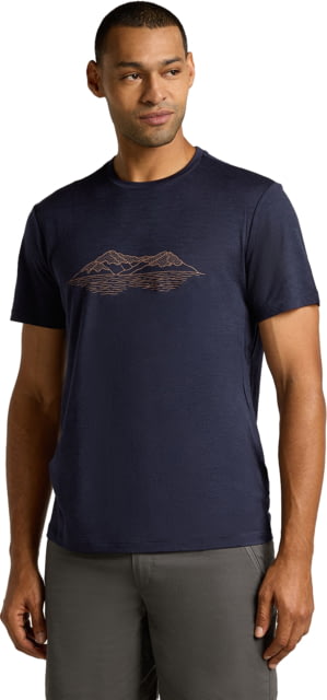 Icebreaker Merino 150 Tech Lite SS T-Shirt Pukaki Reflected - Men's Midnight Navy Large