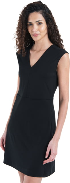 Icebreaker Merino 200 Granary Sleeveless V Neck Dress - Women's Black Large