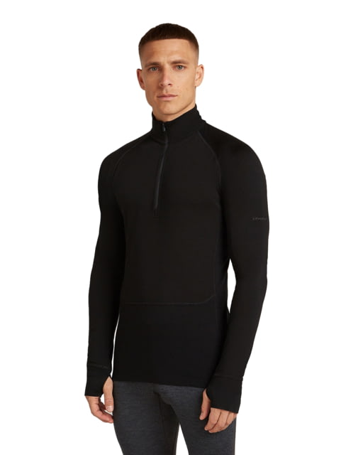 Icebreaker Icebreaker Merino 200 ZoneKnit Long Sleeve Half Zip Thermal Top - Men's Black Medium