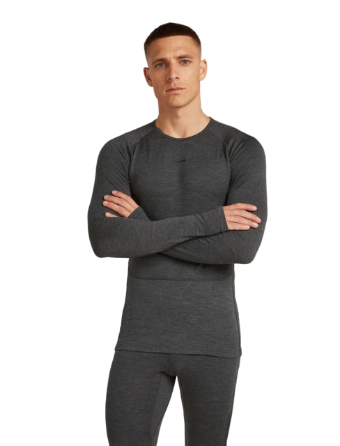 Icebreaker Icebreaker Merino 260 ZoneKnit Long Sleeve Crew Thermal Top - Men's Jet HTHR Extra Large