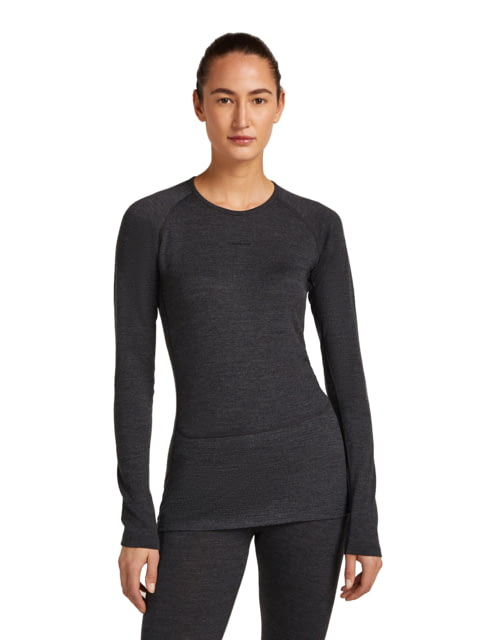 Icebreaker Icebreaker Merino 260 ZoneKnit Long Sleeve Crew Thermal Top - Women's Jet HTHR Small