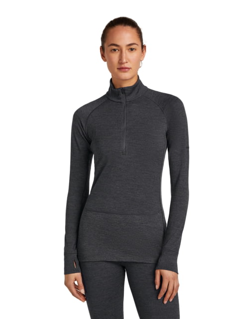 Icebreaker Icebreaker Merino 260 ZoneKnit Long Sleeve Half Zip Thermal Top - Women's Jet HTHR Medium