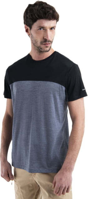Icebreaker Merino Blend 125 Cool-Lite Sphere SS T-Shirt Colour Block - Men's Graphite Heather/Black/CB Medium