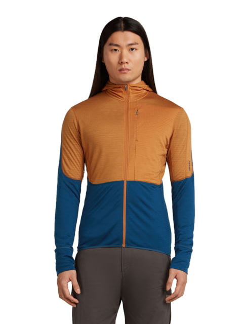 Icebreaker Icebreaker Merino Blend 200 RealFleece Descender Long Sleeve Zip Hoodie - Men's Trail/Atlantis/CB Large