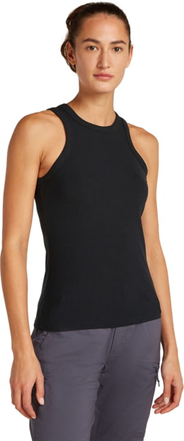 Icebreaker Merino Blend Rib Lotus Tank - Women's Black Extra Large