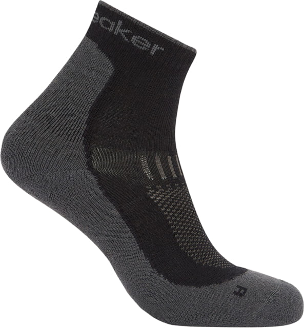 Icebreaker Merino Hike+ Light Mini Socks - Men's Black/Obsidian Medium