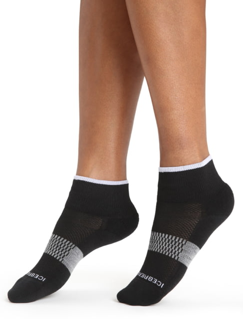 Icebreaker Multisport Light Mini Socks - Women's Black/Snow/Metro Heather Small
