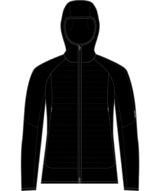 Icebreaker Quantum Hybrid Long Sleeve Zip Hoodie - Men's Black Medium