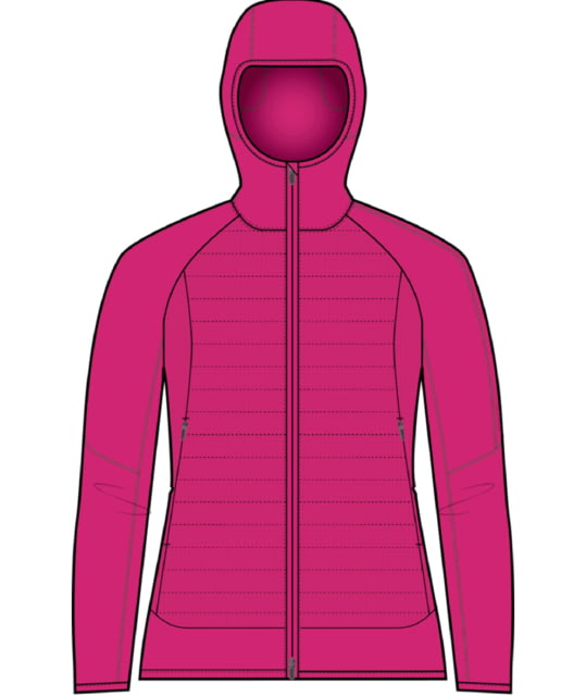 Icebreaker Quantum Hybrid Long Sleeve Zip Hoodie - Women's Electron Pink/Tempo/Cb Small