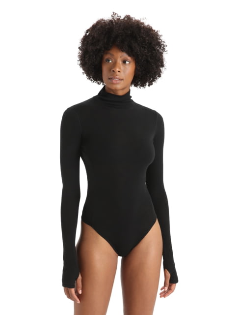 Icebreaker Queens Long Sleeve High Neck Bodysuit - Women's Black Large