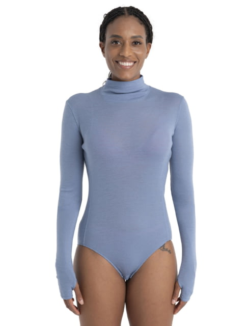 Icebreaker Queens Long Sleeve High Neck Bodysuit - Women's Kyanite Large